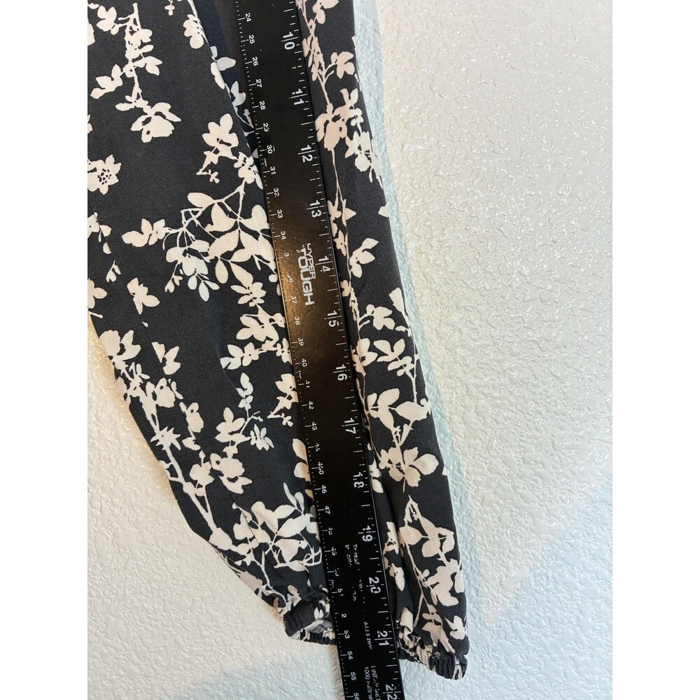 Babydoll Dress Old Navy Womens Large Black Floral V Neck Swing Trapeze - Picture 7 of 10